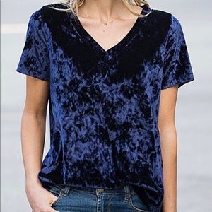 Navy Velvet Hi-Low Tee, Size 2x, NWT